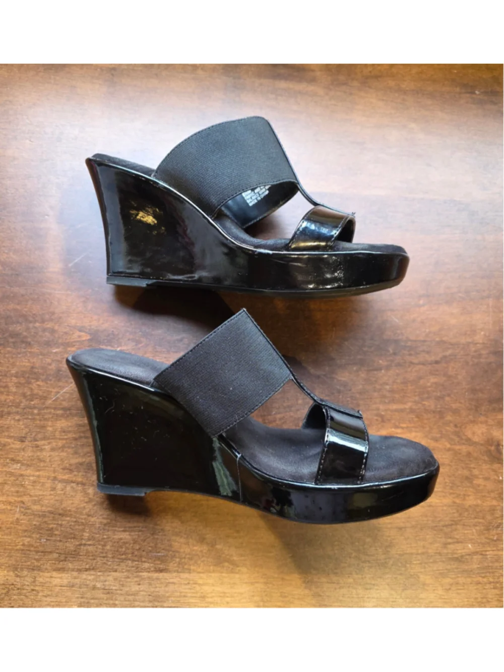 Women's Merona Black Wedge Sandals Size 6.5